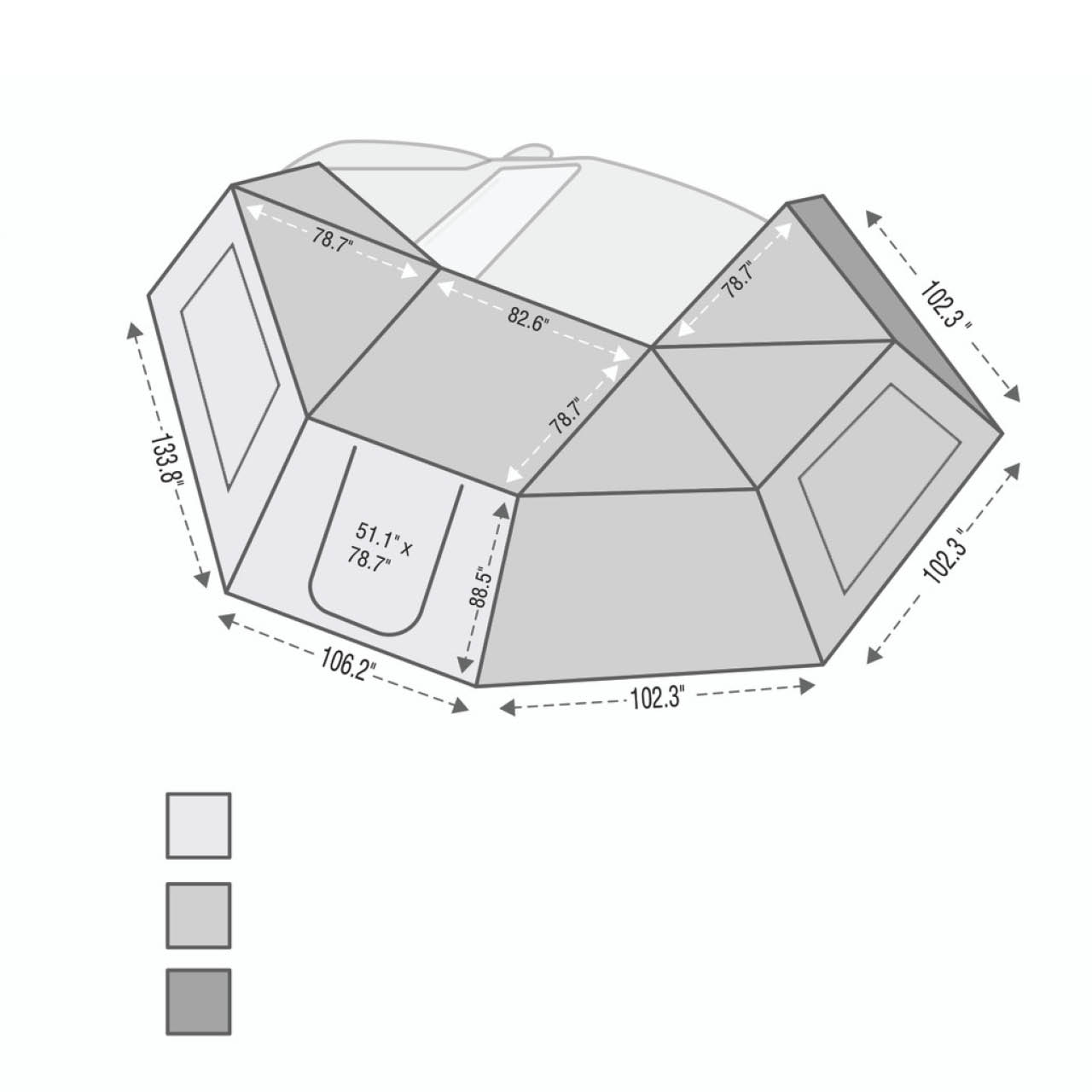 OVS | Tent Annex Room | HD Nomadic 270 Degree Awning Wall 1 with Door & Window - Driver Side | 18099910