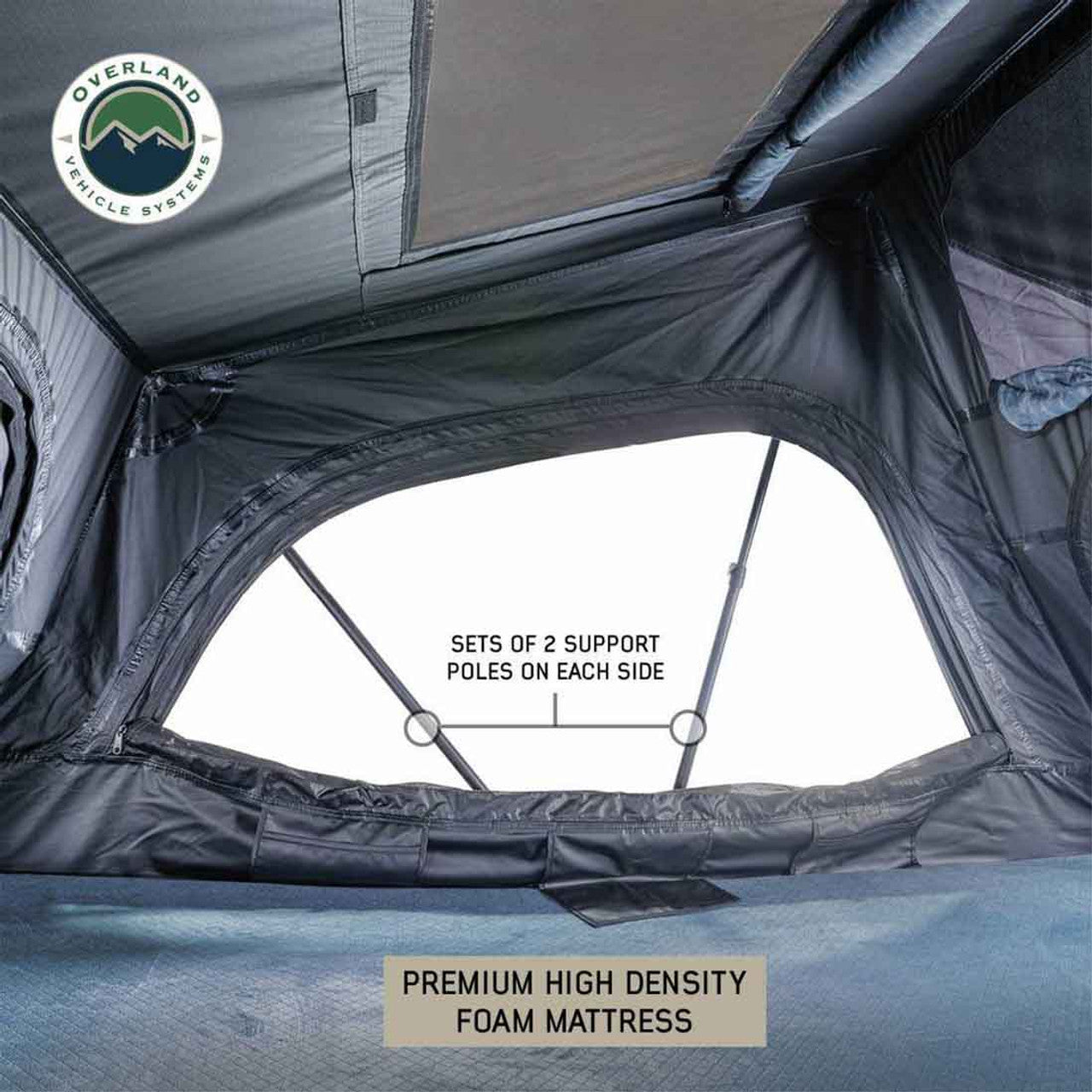 OVS | Roof Top Tent | XD Sherpa Solo - Soft Sided Roof Top Tent, 1 Person, Grey Body and Black Rainfly Overland Vehicle Systems | 18209901