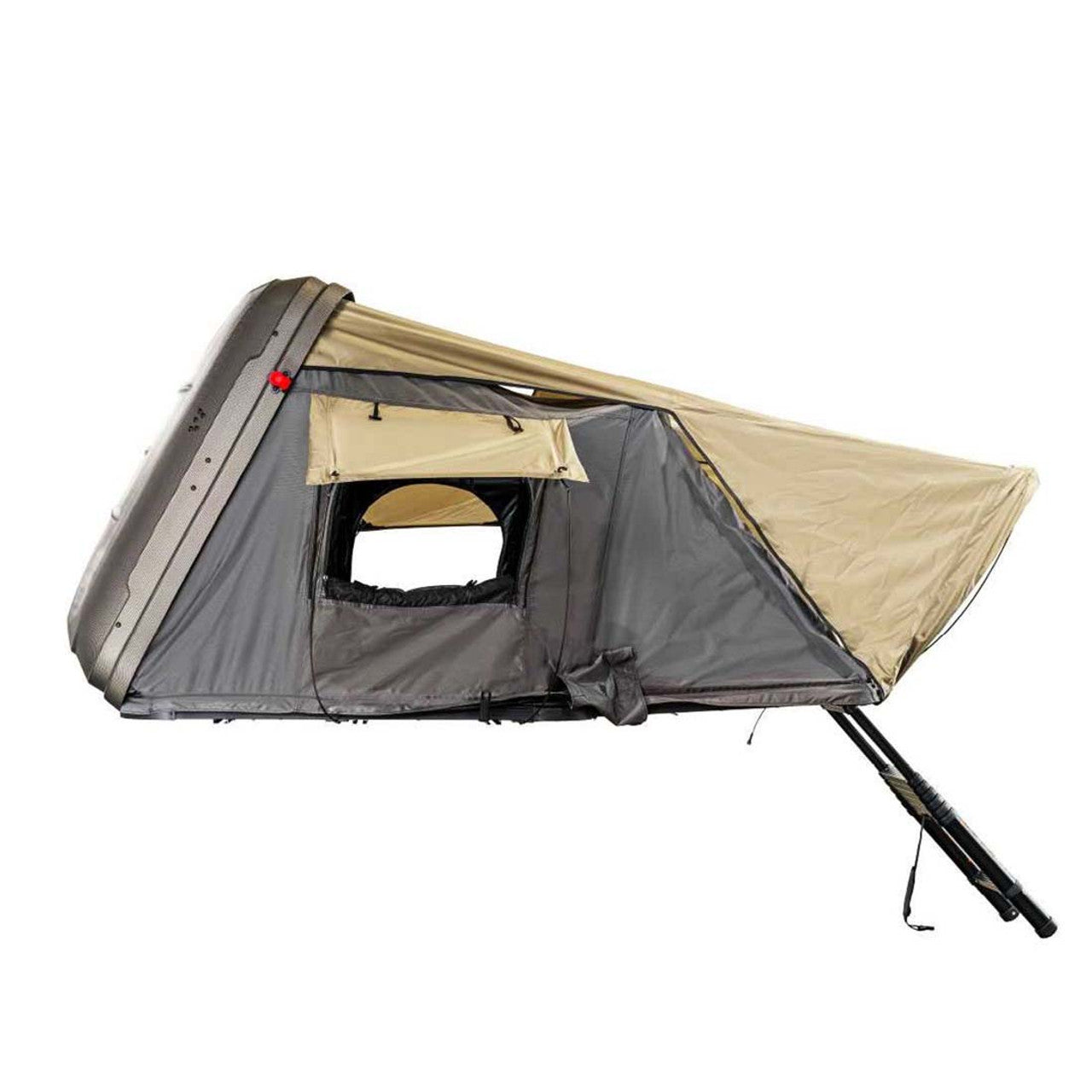 OVS | Roof Top Tent | HD Bundu 2 - Hard Shell Roof Top Tent, 2 Person, Grey Body and Black Rainfly Overland Vehicle Systems | 18389902