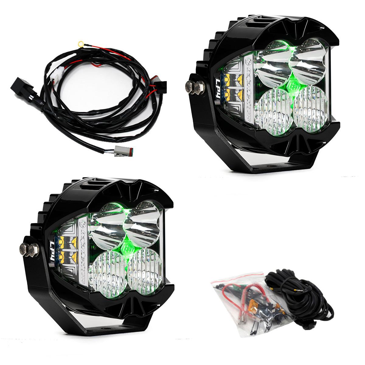 Baja Designs | LED Light Pods | LP4 Pro LED Auxiliary Light Pod Pair Light Pattern Driving/Combo Green Backlight Baja Designs | 297816