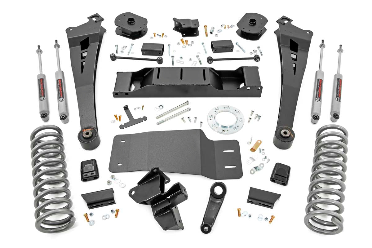 5.0 Inch Dodge Suspension Lift Kit Standard Rate Coil Springs Radius Arms 19-20 Ram 2500 4WD w/ AISIN Transmission Diesel Rough Country