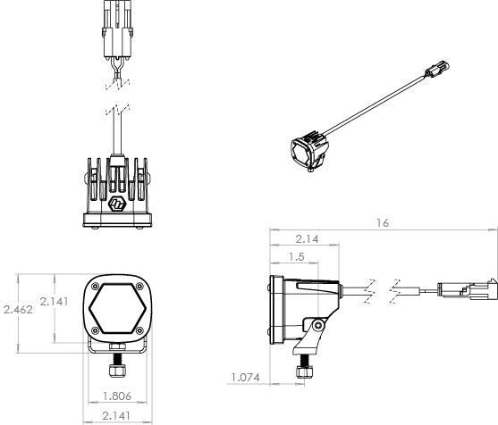 Baja Designs | LED Light Pods | LED Light Pod S1 Spot Laser White Baja Designs | 380007WT