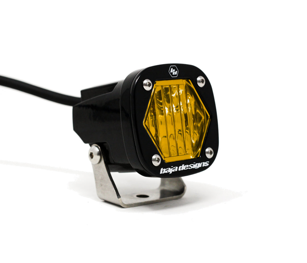 Baja Designs | LED Light Pods | S1 Amber Wide Cornering LED Light with Mounting Bracket Single Baja Designs | 380015