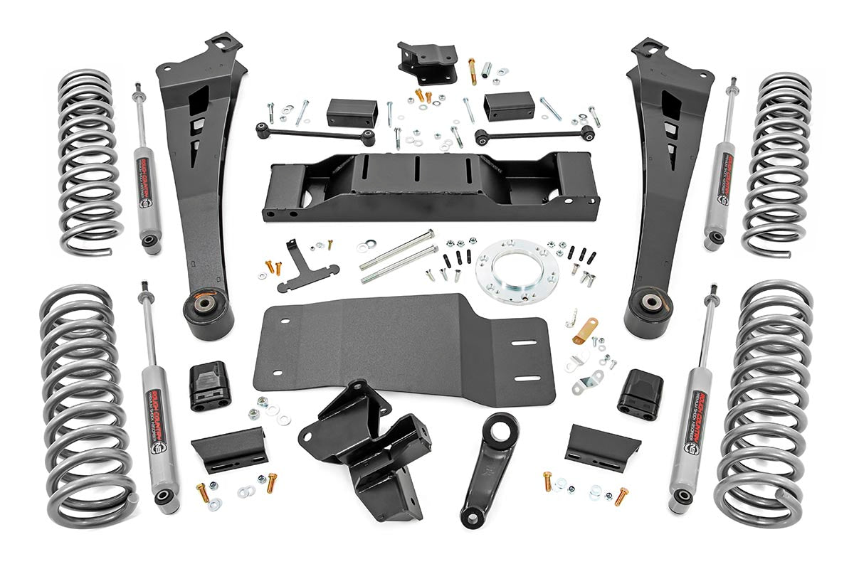 5.0 Inch Dodge Suspension Lift Kit Dual Rate Front and Rear Coil Springs Radius Arms 19-20 Ram 2500 4WD Diesel Rough Country