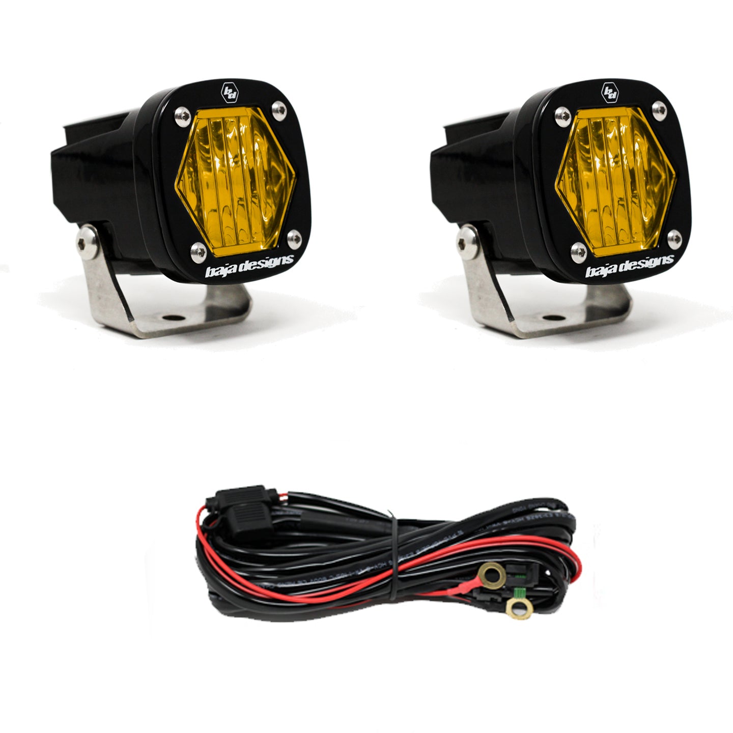 Baja Designs | LED Light Pods | S1 Amber Wide Cornering LED Light with Mounting Bracket Pair Baja Designs | 387815