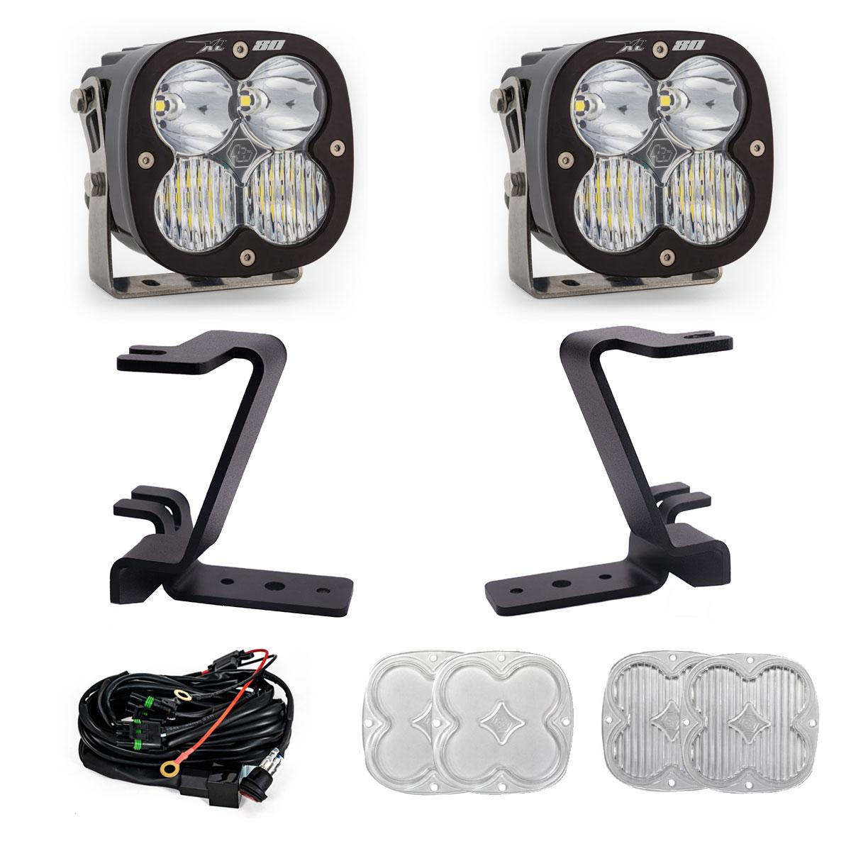 Baja Designs | LED Light Kit | XL80 A-Pillar Kit 2023-On Ford F-250/350 Super Duty Driving/Combo Clear Toggle Wiring | 448212