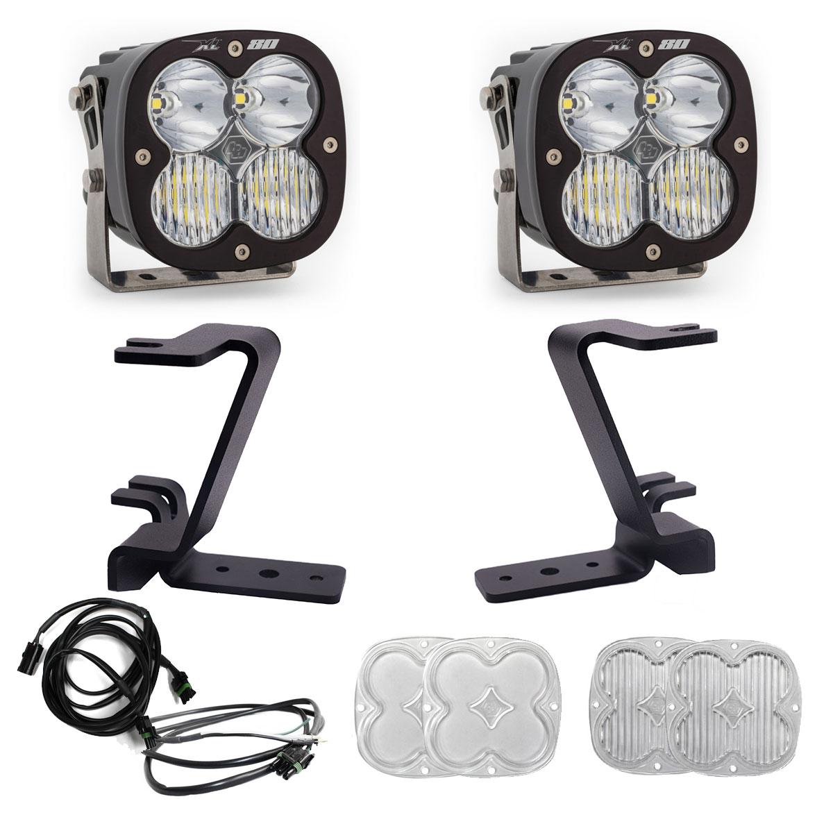 Baja Designs | LED Light Kit | XL80 A-Pillar Kit 23-On Ford F-250/350 Super Duty Driving/Combo Clear Upfitter Wiring | 448212UP