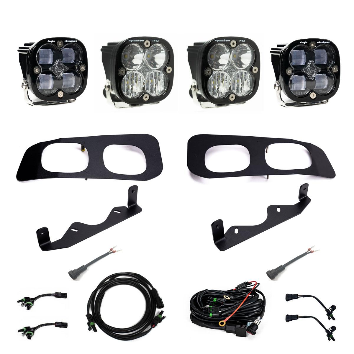 Baja Designs | Fog Lights | Squadron SAE/Pro Fog Pocket Kit 2023-On Ford F-250/350 Super Duty SAE Fog Clear Toggle Wiring | 448227