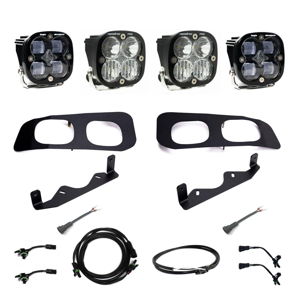 Baja Designs | Fog Lights | Squadron SAE/Pro Fog Pocket Kit 23-On Ford F-250/350 Super Duty SAE Fog Clear Upfitter Wiring | 448227UP