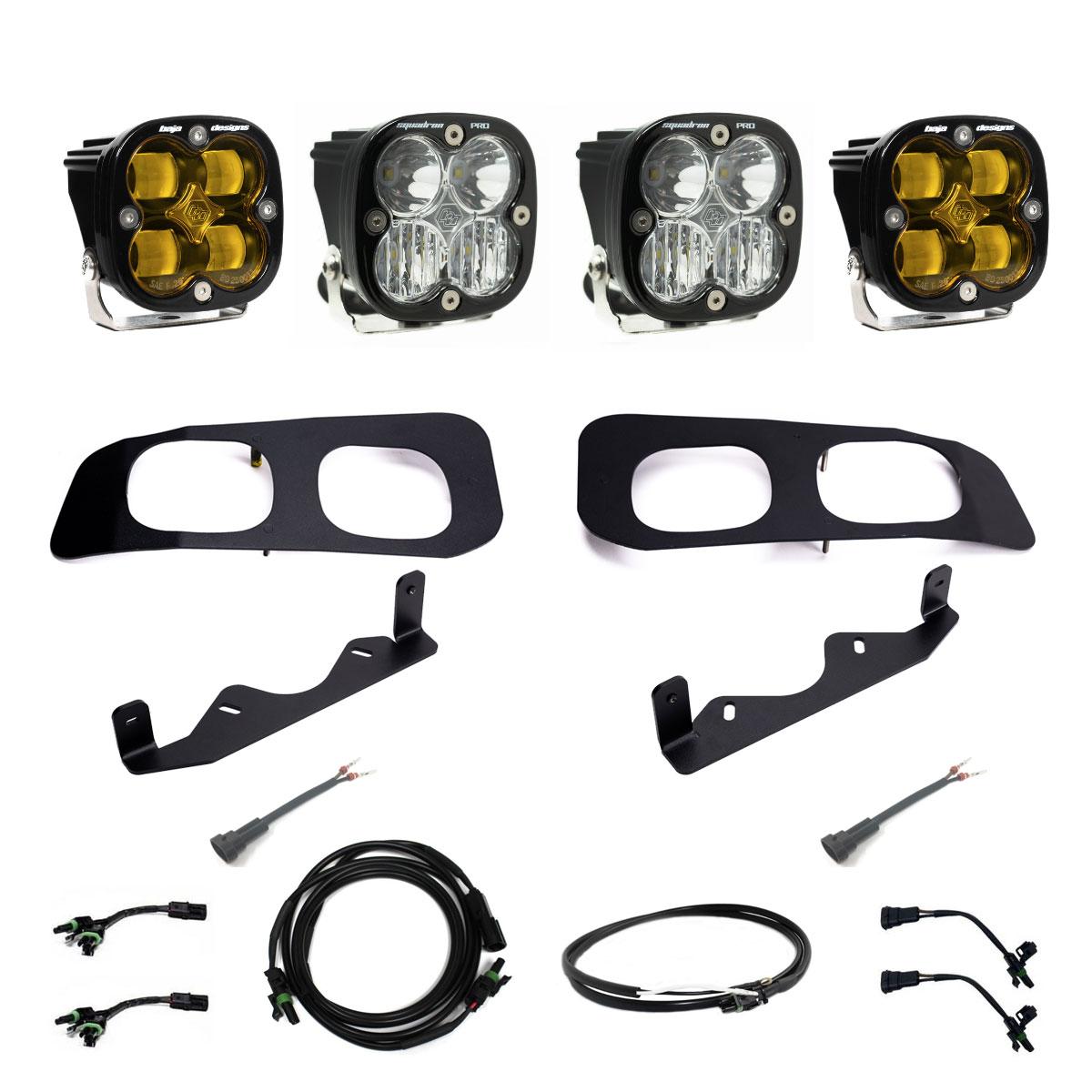 Baja Designs | Fog Lights | Squadron SAE/Pro Fog Pocket Kit 2023-On Ford F-250/350 Super Duty SAE Fog Clear Upfitter Wiring | 448228UP