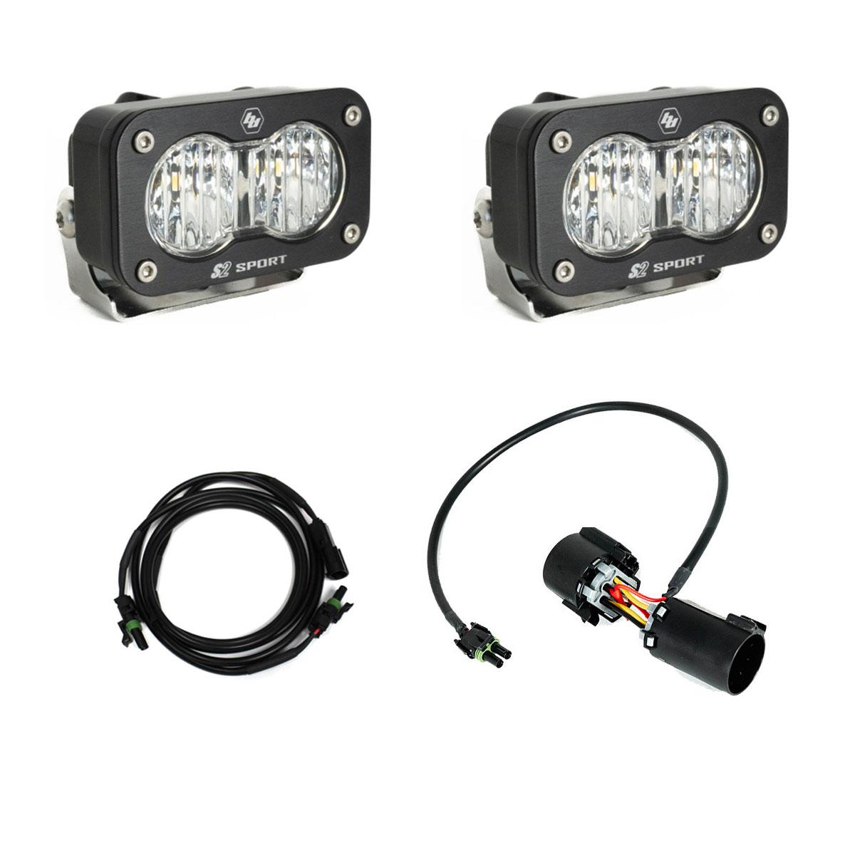 Baja Designs | LED Light Kit | S2 Sport W/C Reverse Kit Plug-N-Play Wide Cornering Clear Plug-n-Play Wiring | 448231