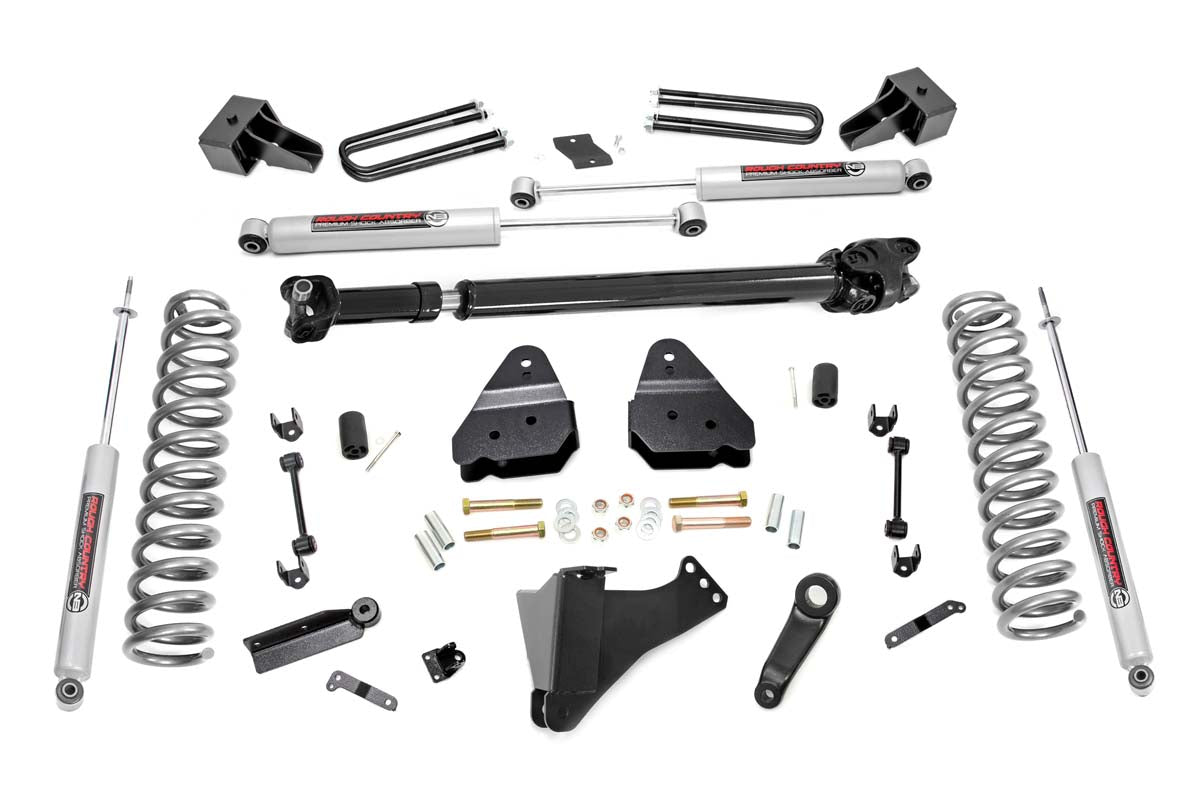 4.5 Inch Inch Ford Suspension Lift Kit w/ N3 Shocks and Front Driveshaft 17-20 F-350 4WD Diesel Dually Rough Country