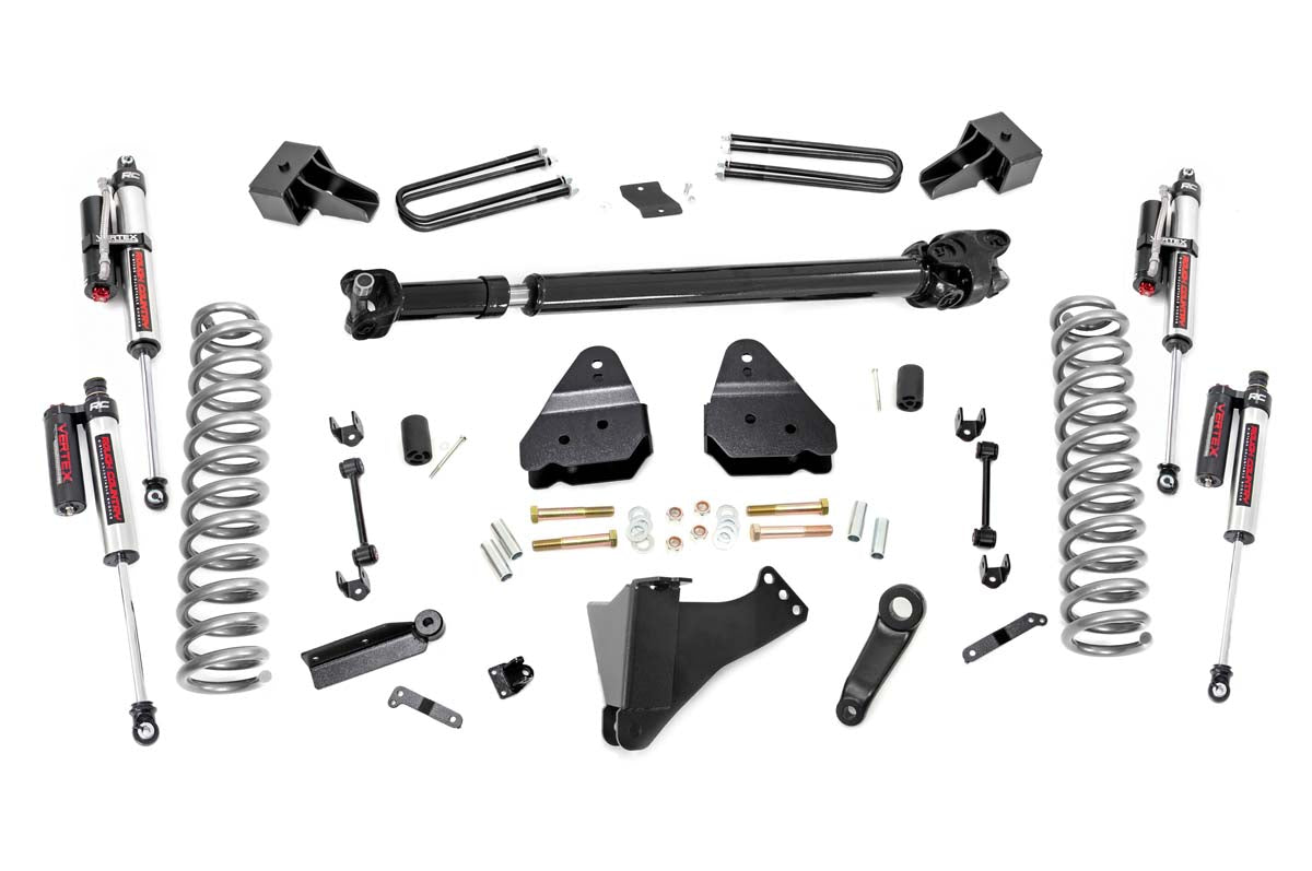 4.5 Inch Inch Ford Suspension Lift Kit w/ Vertex Shocks and Front Driveshaft 17-20 F-350 4WD Diesel Dually Rough Country