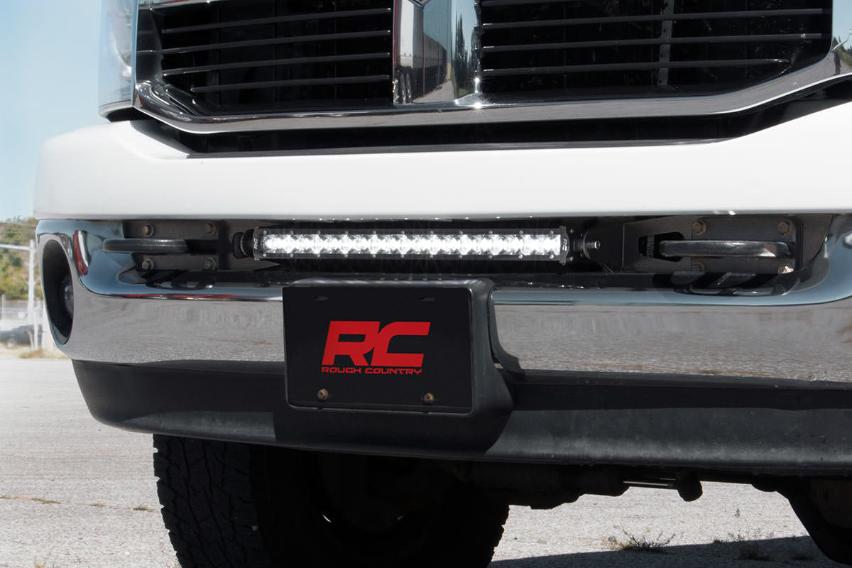 Rough Country | LED Light Bars | Dodge Hidden Bumper Kit w/ 20-Inch LED Light Bar Black Series w/ White DRL 03-18 Ram 2500/3500 Rough Country | 70568BLDRL