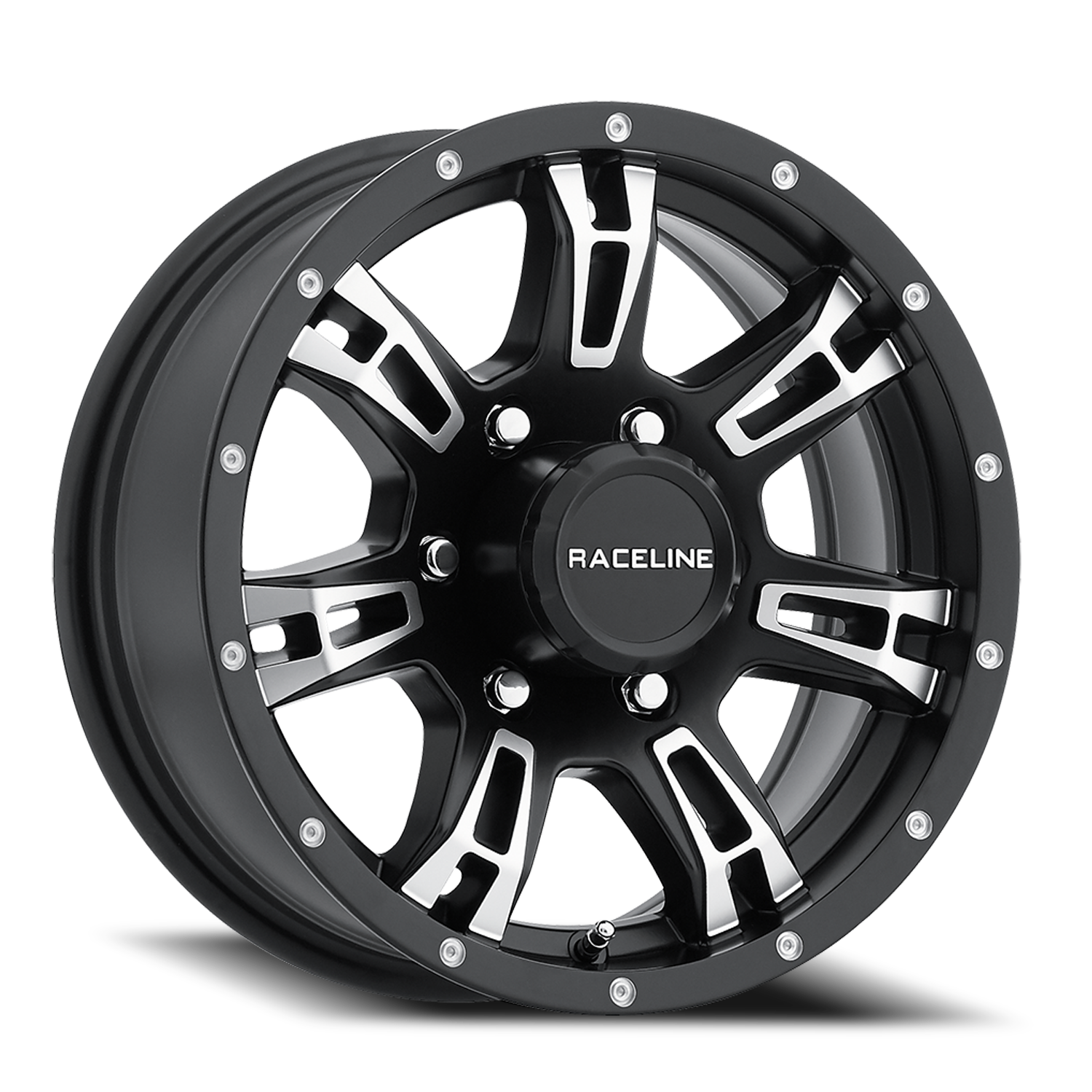 RACELINE | Aluminum Wheels | Aluminum Wheels 16x6 Arsenal Trailer 840 Machined Face Matte Black 0 Offset 6 on 139.7 Bolt Pattern 107.95 Bore Raceline | 840-66060