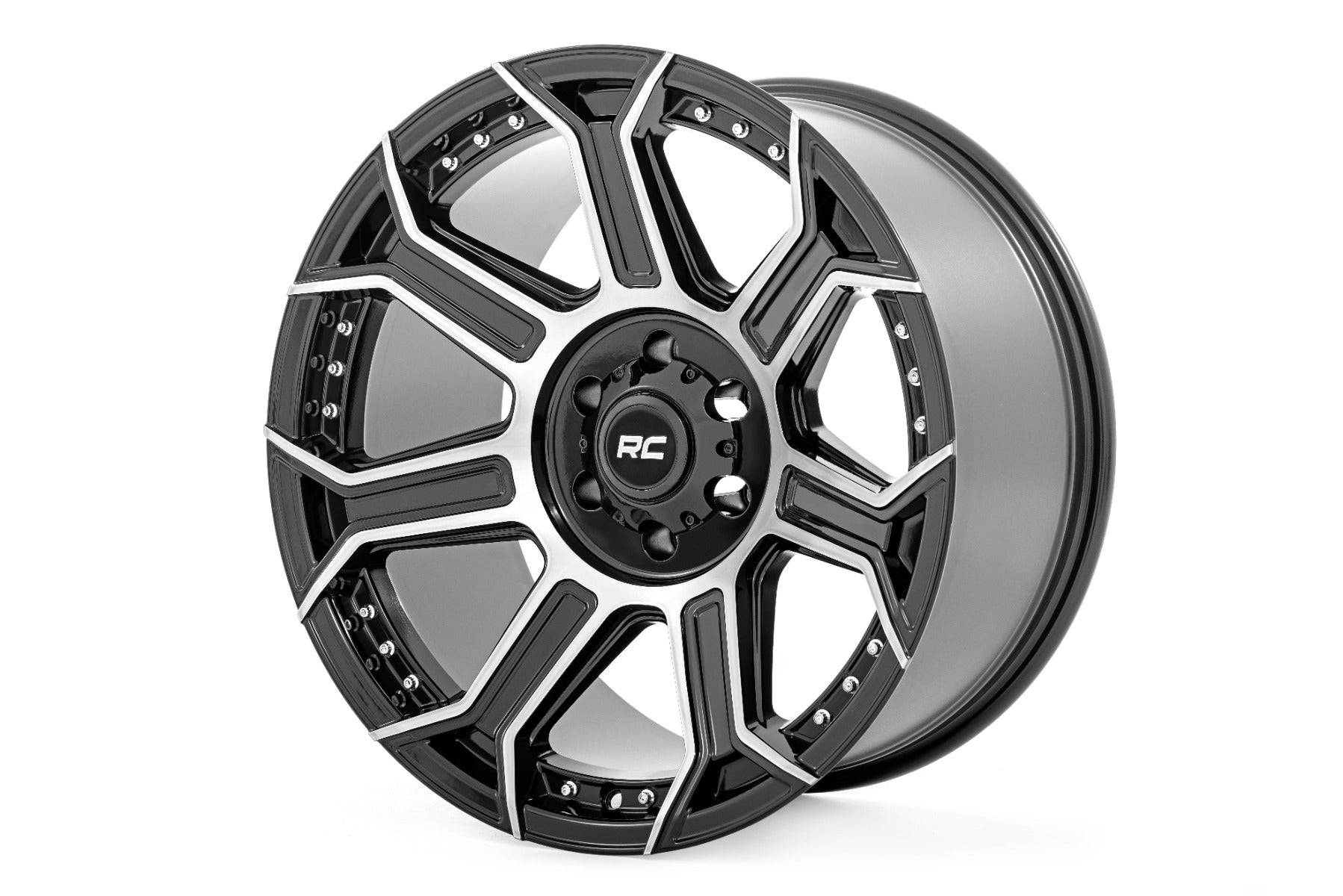 89 Series Wheel One-Piece Black Machined Gun Metal 20x10 5x4.5 -19mm Rough Country