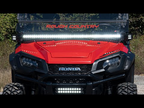 Rough Country | LED Light Bars | Honda 50-Inch Single-Row Lower Windshield LED Kit Black Series 16-20 Pioneer Rough Country | 92014