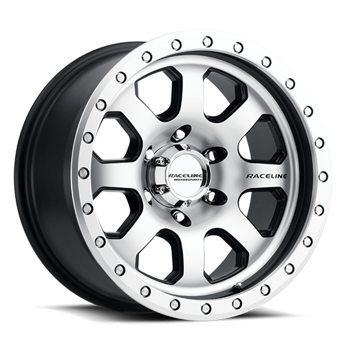 RACELINE | Aluminum Wheels | Aluminum Wheels 17x9 Avenger 929M Machined Silver -12 Offset 5 on 139.7 Bolt Pattern 107.95 Bore Raceline | 929M-79055-12