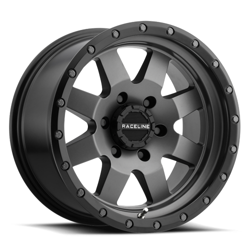 RACELINE | Aluminum Wheels | Aluminum Wheels 20x9 Defender 935G Gunmetal Gray Multi Spoke 18 Offset 5 on 127 Bolt Pattern 83.82 Bore Raceline | 935G-29050+18