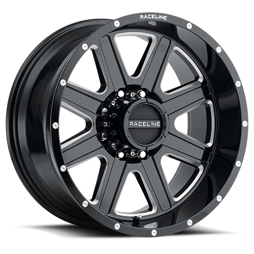 RACELINE | Aluminum Wheels | Aluminum Wheels 20x10 Hostage 940M Milled Gloss Black -19 Offset 8 on 180 Bolt Pattern 124.2 Bore Raceline | 940M-21088-19