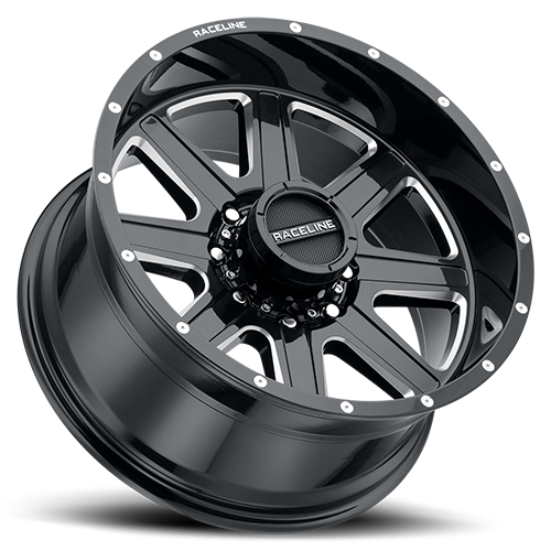 RACELINE | Aluminum Wheels | Aluminum Wheels 20x10 Hostage 940M Milled Gloss Black -19 Offset 8 on 180 Bolt Pattern 124.2 Bore Raceline | 940M-21088-19