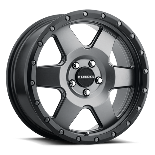 RACELINE | Aluminum Wheels | Aluminum Wheels 17x8 Boost 946G Satin Gunmetal Gray 6 Spoke 35 Offset 5 on 110 Bolt Pattern 72.62 Bore Raceline | 946G-78021+35