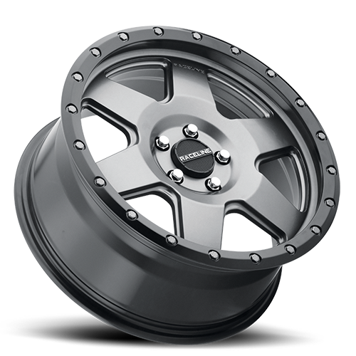 RACELINE | Aluminum Wheels | Aluminum Wheels 17x8 Boost 946G Satin Gunmetal Gray 6 Spoke 35 Offset 5 on 110 Bolt Pattern 72.62 Bore Raceline | 946G-78021+35