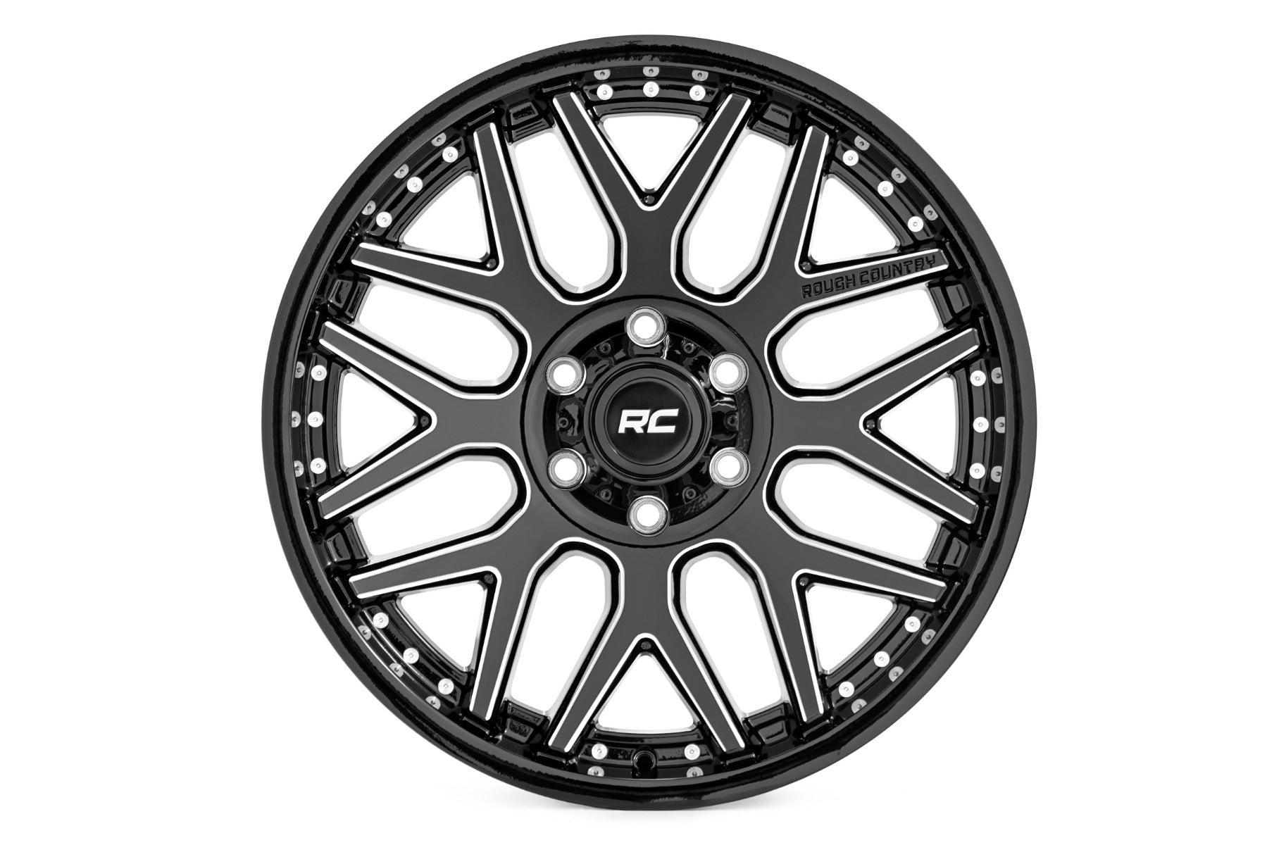 Rough Country | Wheels | 95 Series Wheel Machined One-Piece Gloss Black 22x10 8x180 -19mm Rough Country | 95221006M