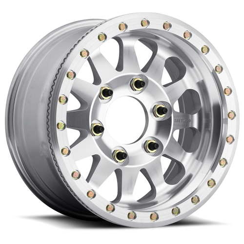 METHOD WHEELS | Aluminum Wheels 17x9 Beadlock MR101 Bolt Pattern 6 On 135 Offset -12 Lip Size 3.15 Raw Machined Method | MR10179016312B