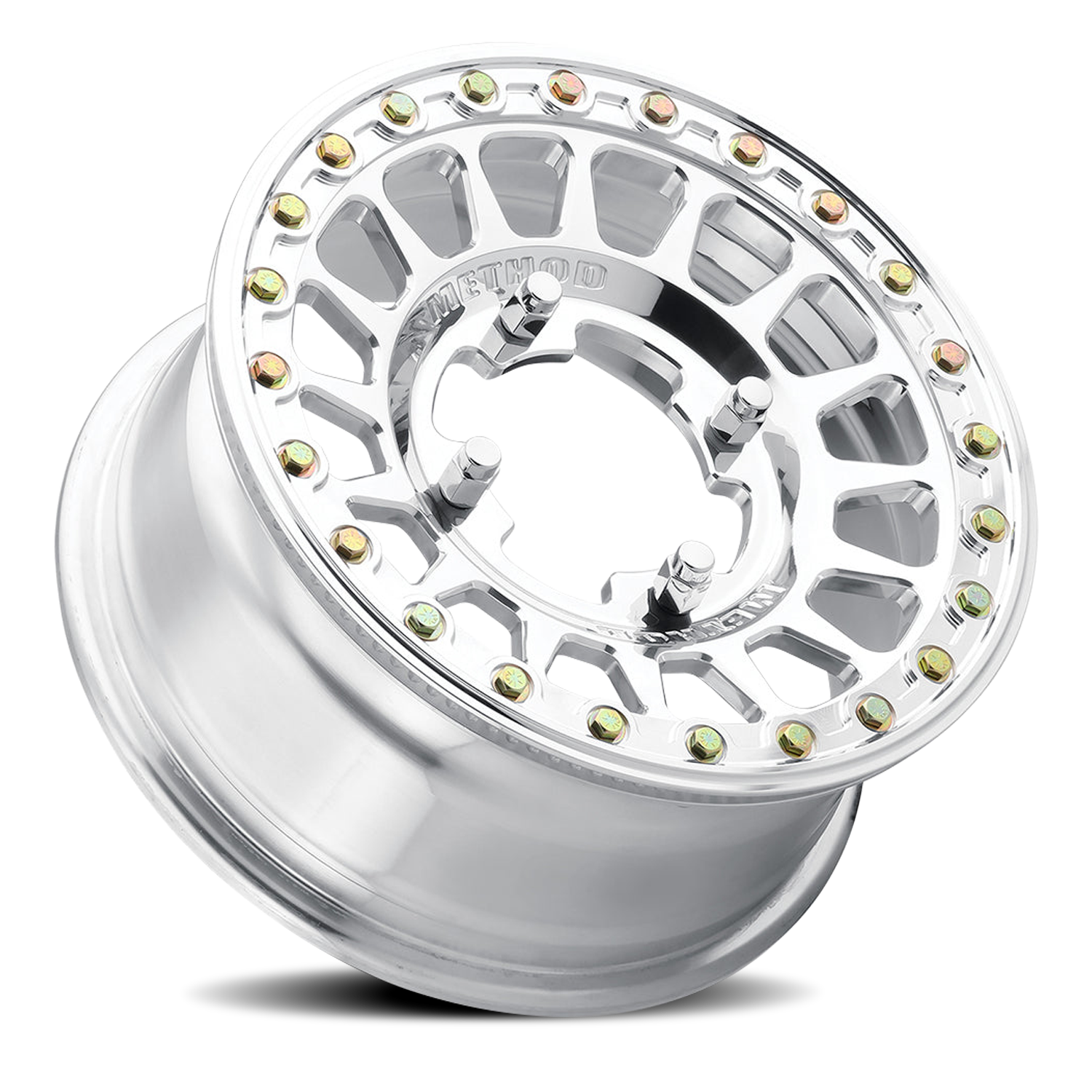 METHOD WHEELS | Aluminum Wheels 15x10 MR413 Beadlock UTV Bolt Pattern 5 On 114.3 Offset 0 Lip Size 3.31 Polished Method | MR413510121155B