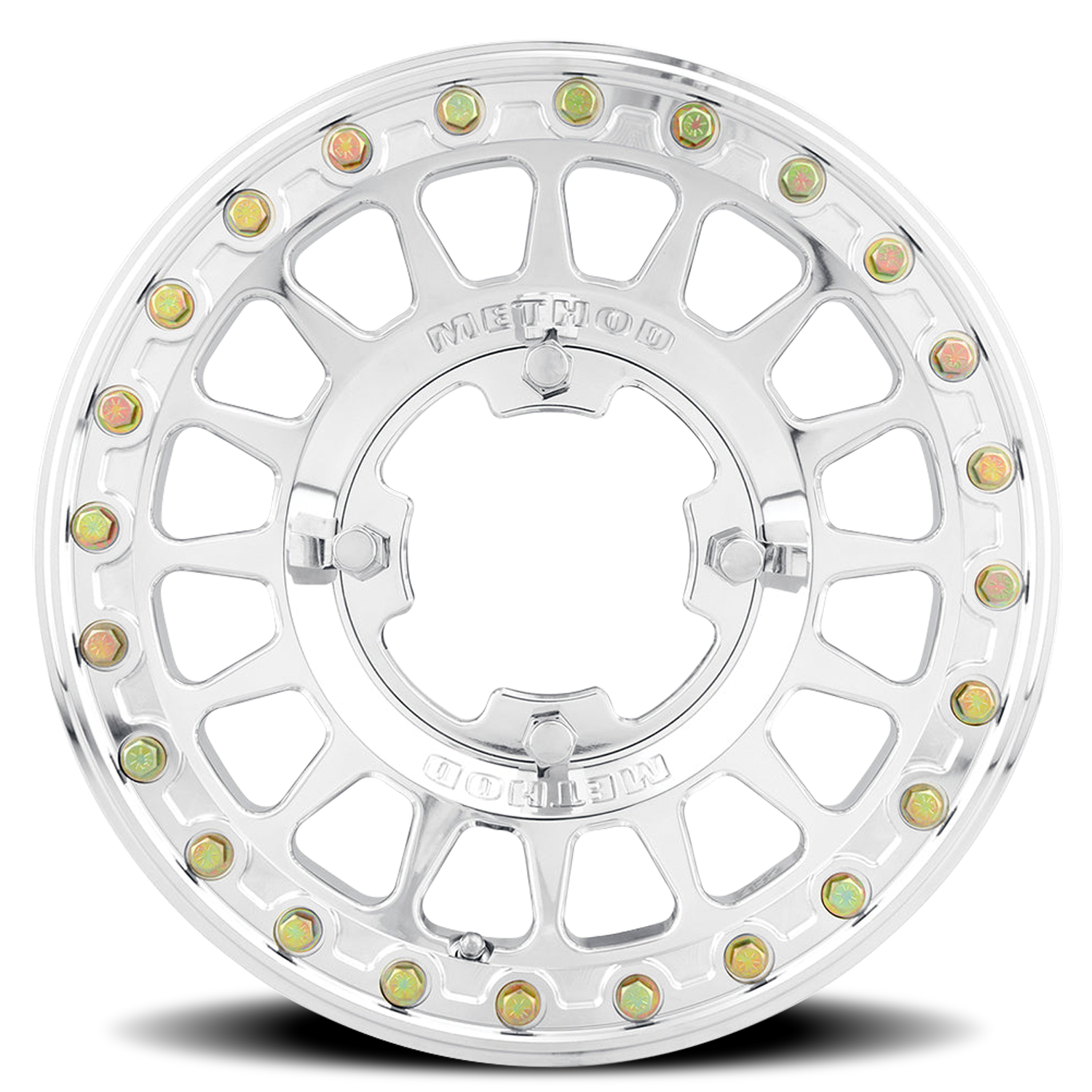 METHOD WHEELS | Aluminum Wheels 15x10 MR413 Beadlock UTV Bolt Pattern 5 On 114.3 Offset 25 Lip Size 2.28 Polished Method | MR413510121164B