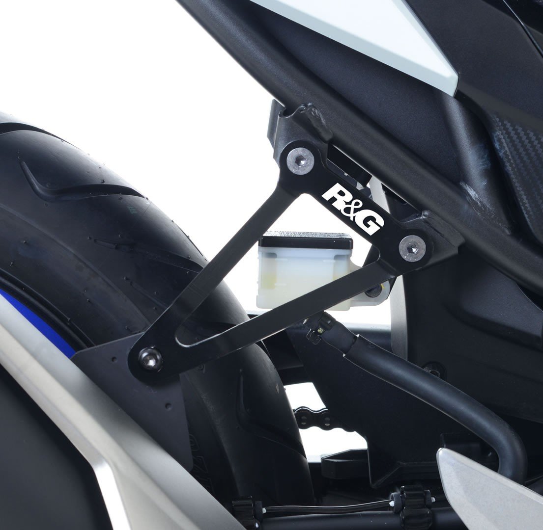 RG.EH0069BKA Exhaust Hanger & left hand footrest blanking plate kit, BLACK, Honda CBR500R '16-, CB500F '16-